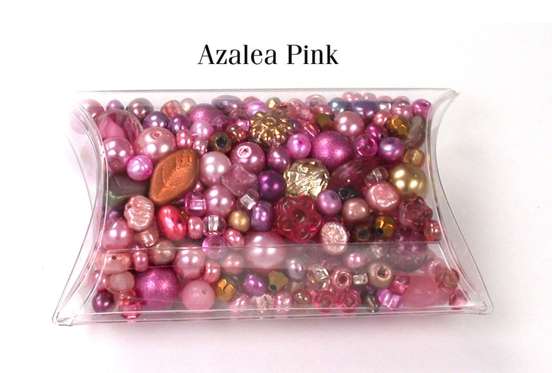 Glaspärlmixer Grupp 1 av 4: Säsongsblandningar. En behållare med glaspärlmix. Azalea Pink