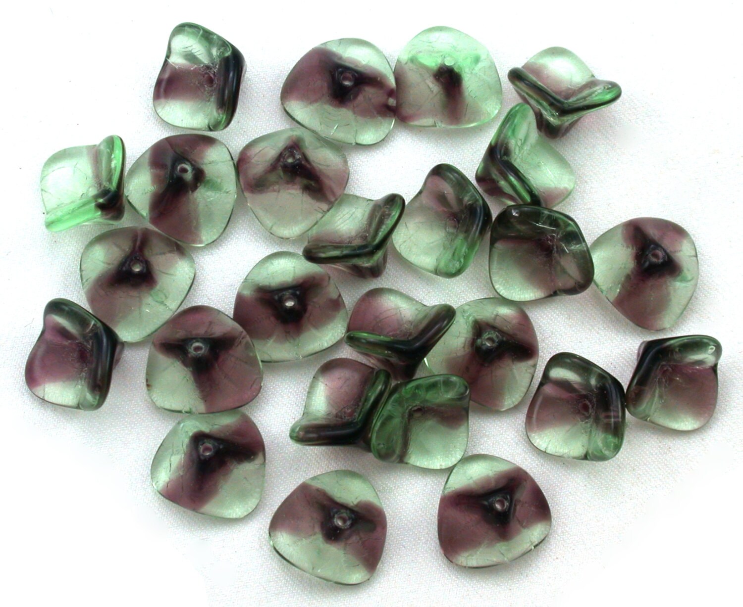 UV Active Pale Green Deep Purple Transparent 10 X 12mm Three Etsy UK