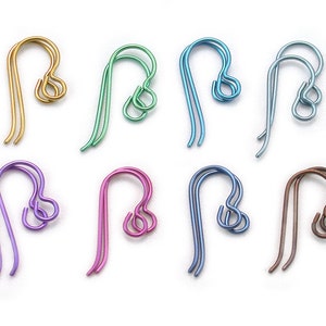 Eight Color choices in 20 gauge niobium ear wires. Three pair (6 pc.), 6 pair (12 pc.) or eight color sample pack.