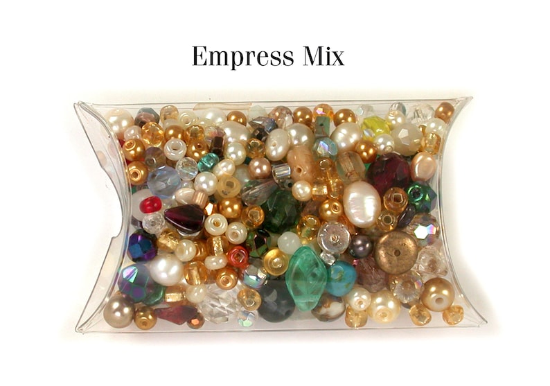 Glaspärlmixer Grupp 1 av 4: Säsongsblandningar. En behållare med glaspärlmix. Empress Mix
