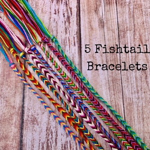 5 String Bracelets Friendship Bracelets Fishtail Bracelets | Etsy