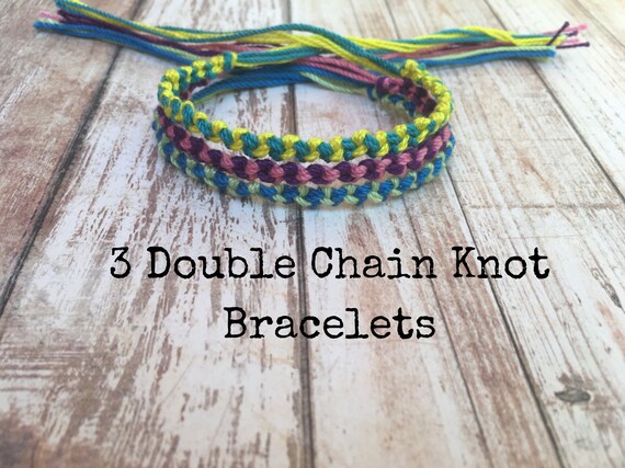 3 String Bracelets Double Chain Knot Bracelets Friendship | Etsy
