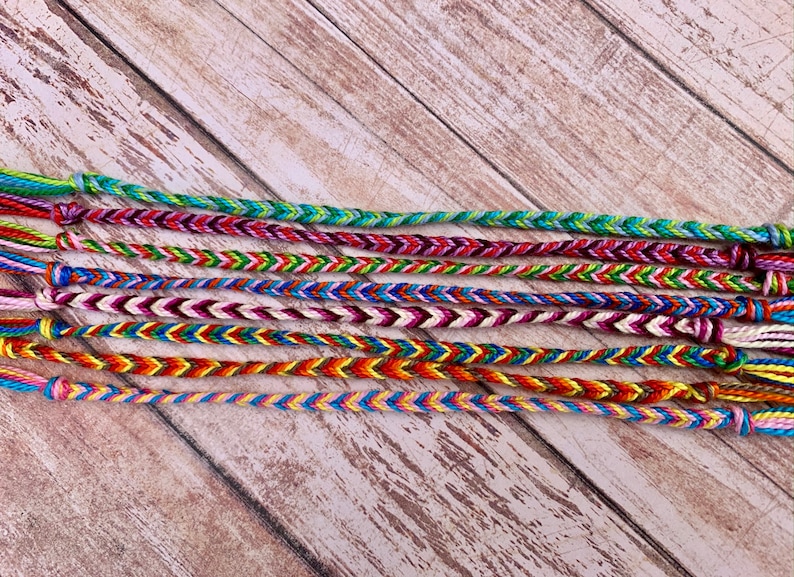 5 String Bracelets Friendship Bracelets Fishtail Bracelets Etsy