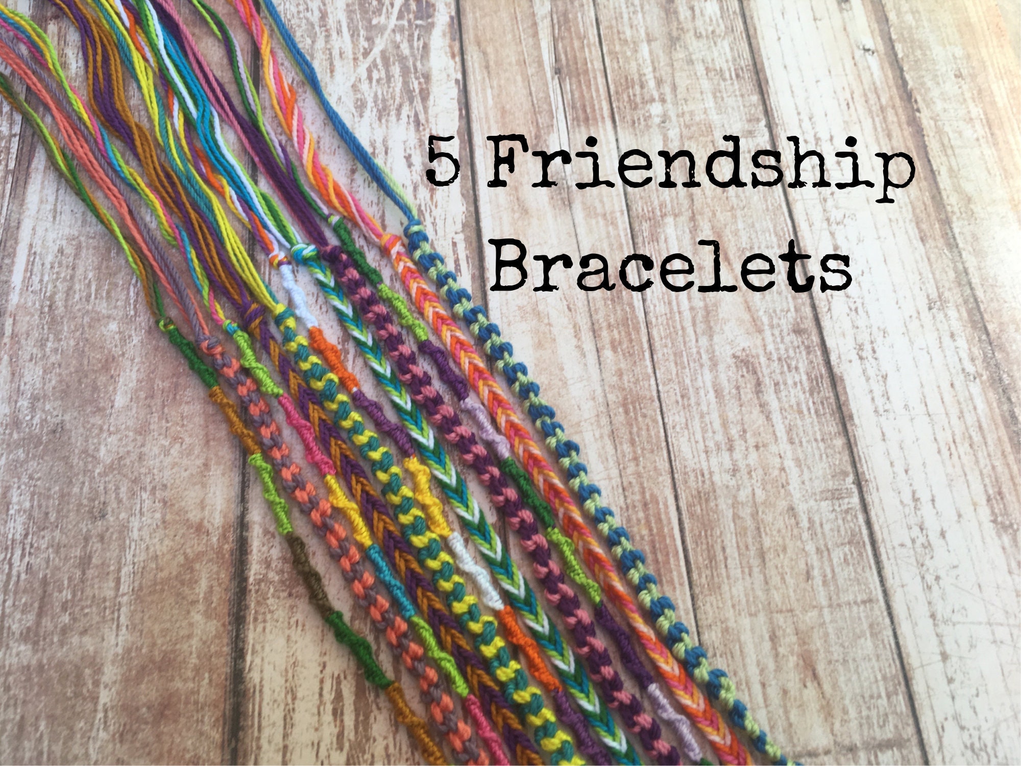 5 Handmade Thread Friendship Bracelets Best Friend Bracelet Etsy