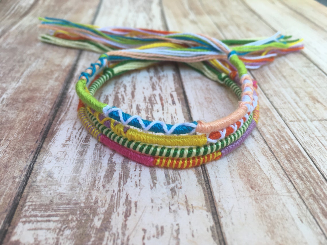 5 String Bracelets Friendship Bracelets Wrap Bracelets Etsy