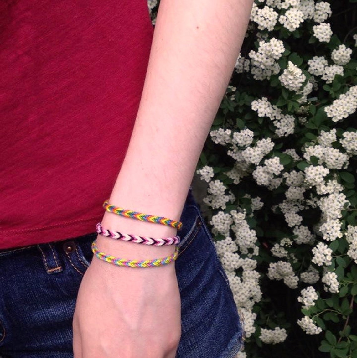 5 String Bracelets Friendship Bracelets Fishtail Bracelets Etsy