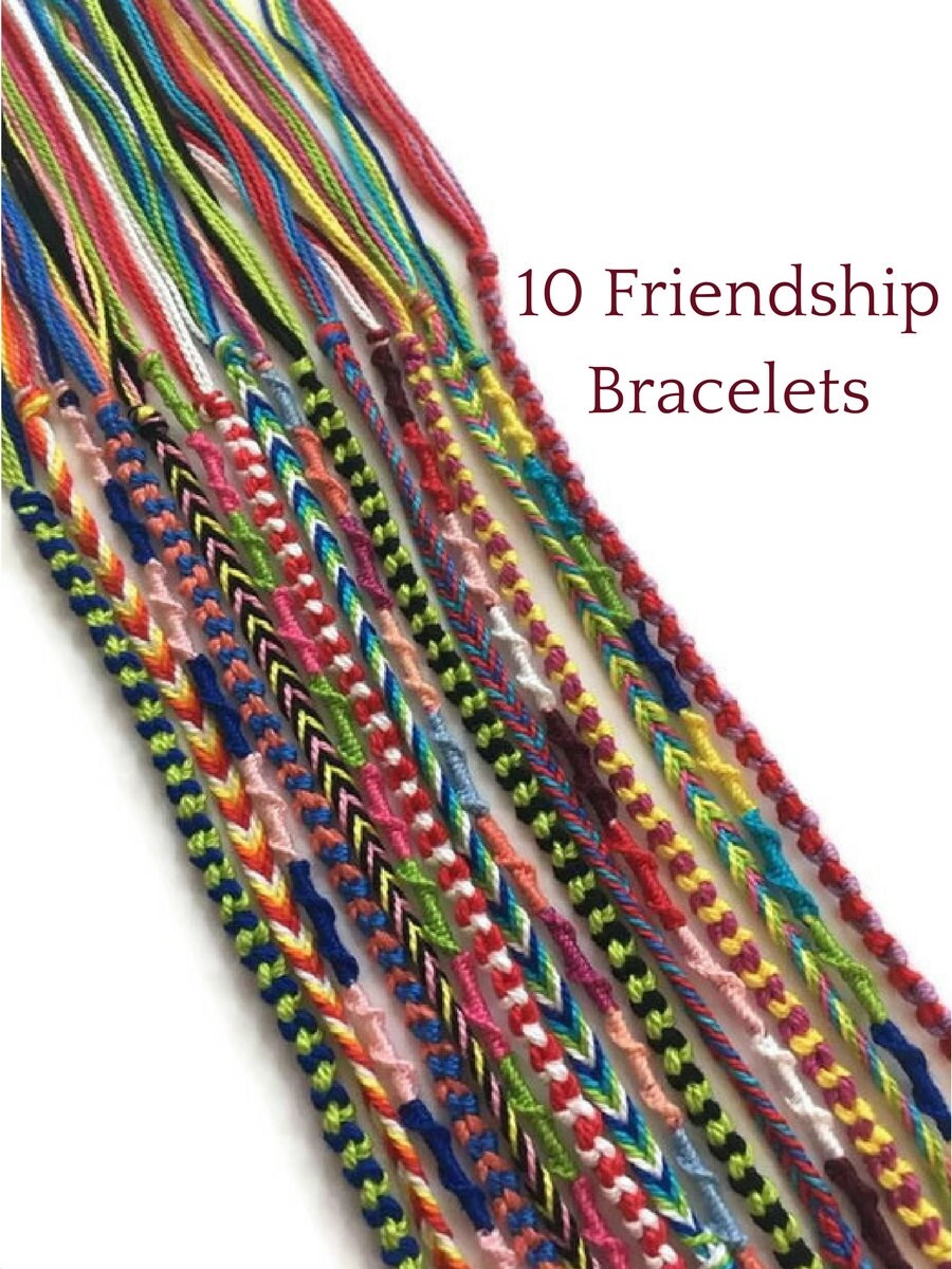 10 String Bracelets Friendship Bracelets Thread Bracelets Etsy