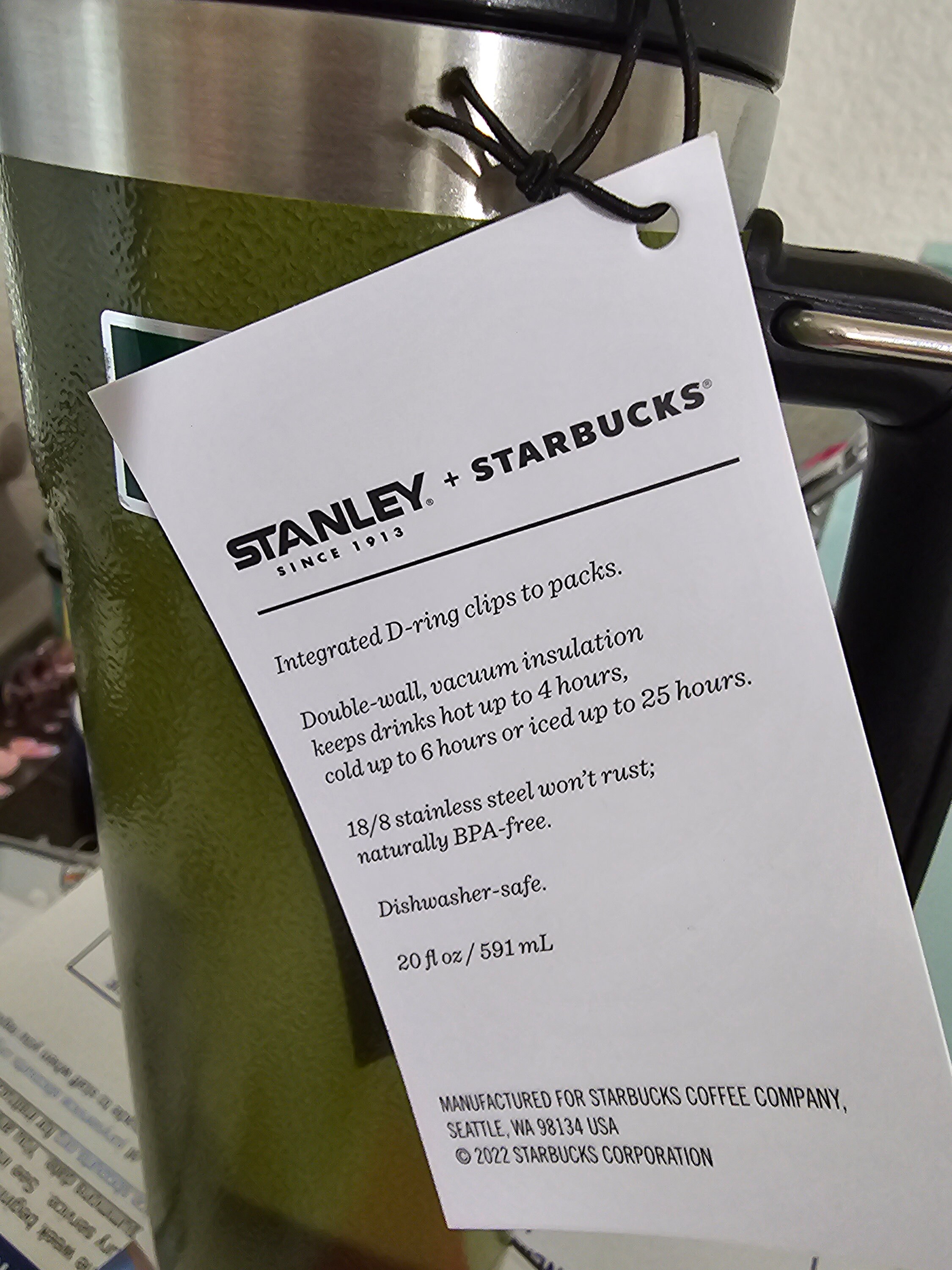 Starbucks SS Deep Pink Stanley Tumbler 591ml Vacuum Car Hold Straw Cup