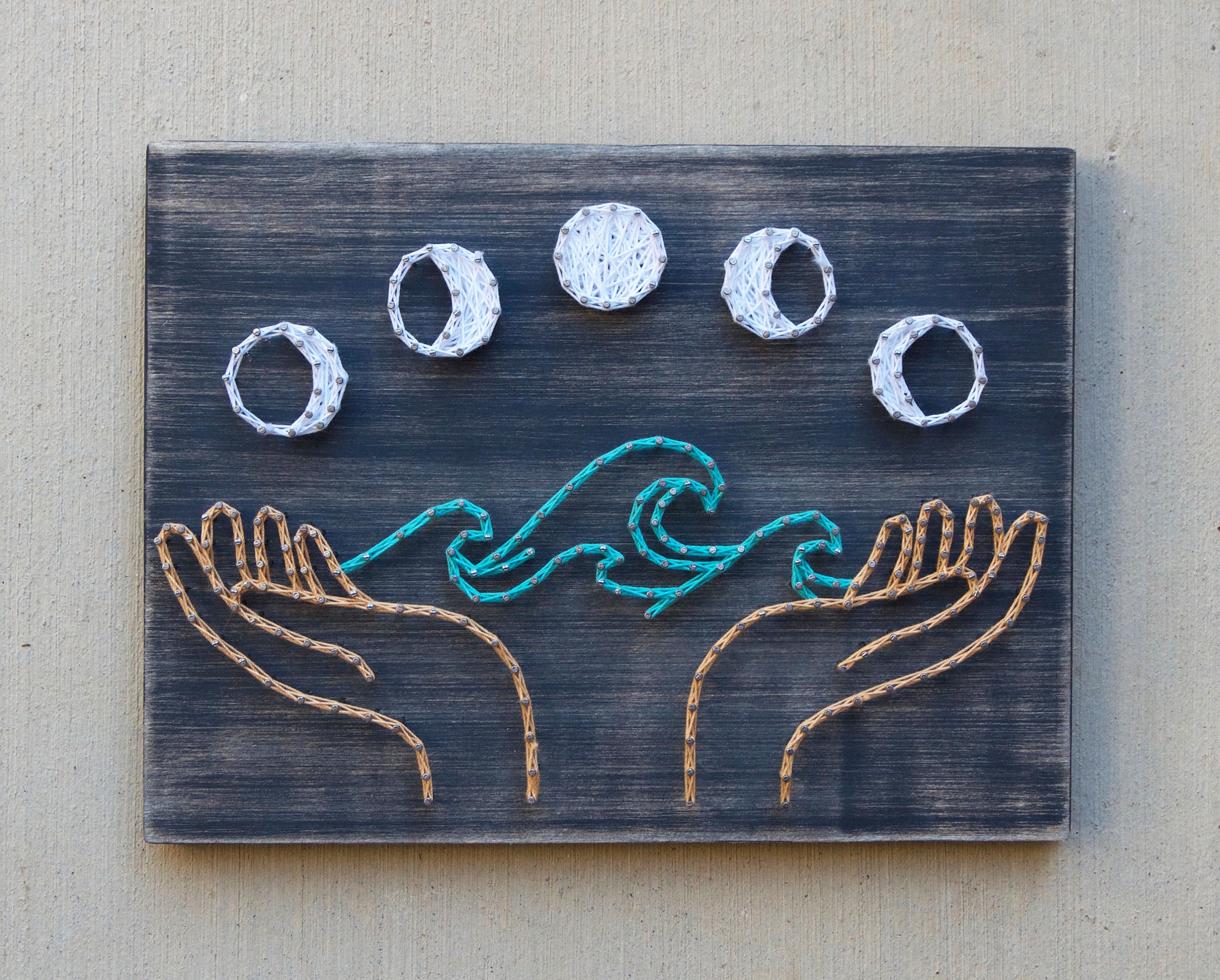 Nature Wall Art Moon String Art Moon Art Moon Decor Beach | Etsy