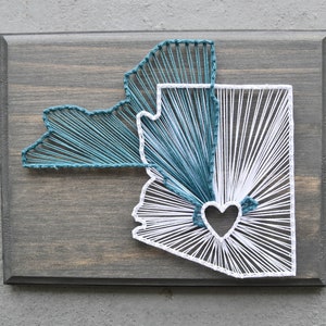State String Art, Two State String Art, Home Decor, College Gift, Home Sweet Home, New Home Gift, Wedding Gift, Housewarming Gift