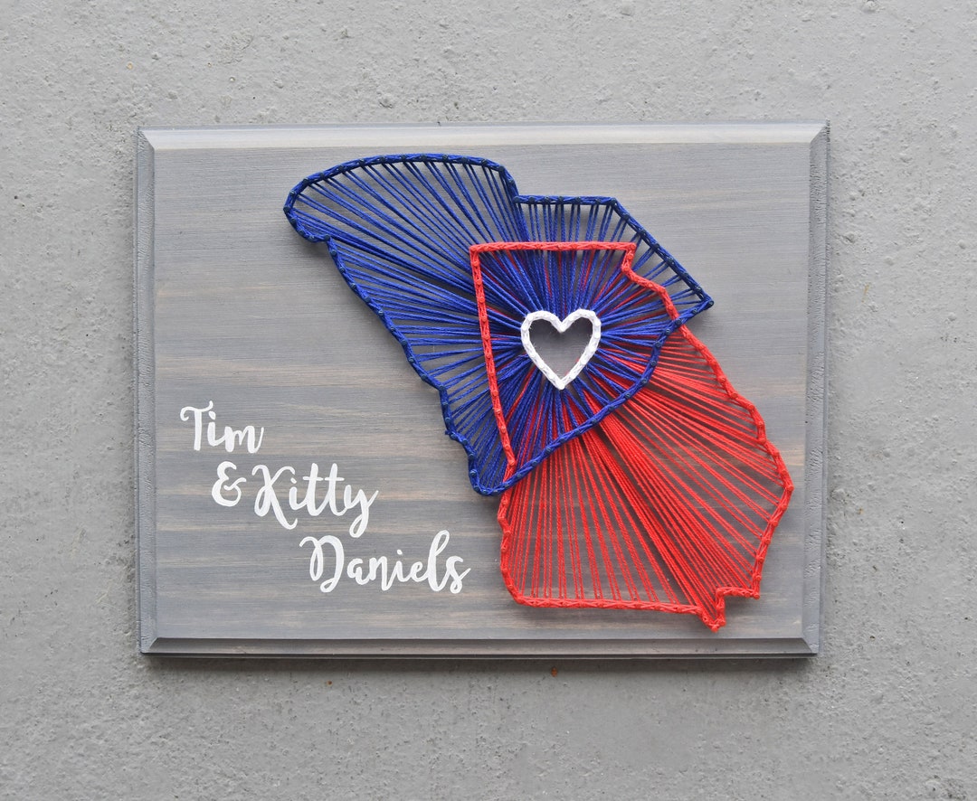 State String Art Two State String Art Home Decor College - Etsy