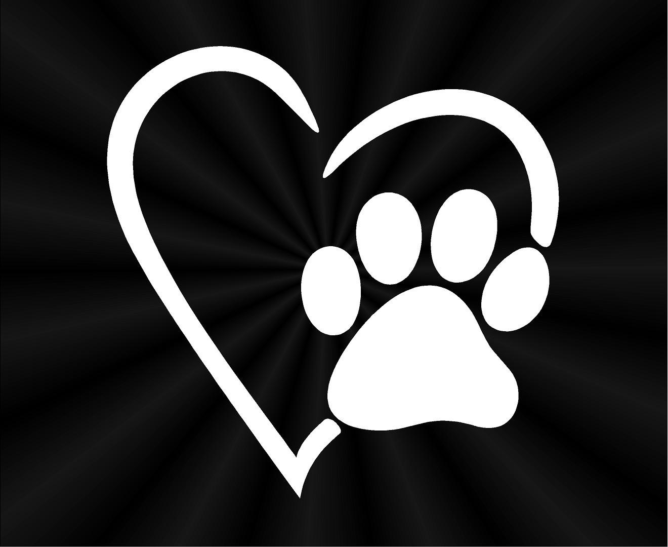 Heart With Paw Print Vinyl Decal vrogue.co