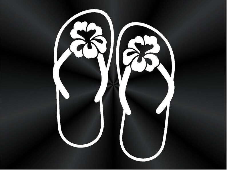 Flip Flops Decals Hibiscus Car Trucks Window Vinyl Etsy