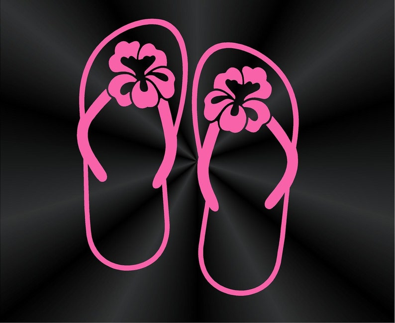 Flip Flops Decals Hibiscus Car Trucks Window Vinyl - Etsy