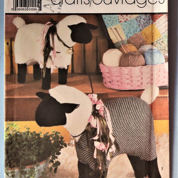 Simplicity 7418.  Stuffed sheep pattern.  Fleece sheep pattern.  Patchwork stuffed sheep pattern.  Uncut