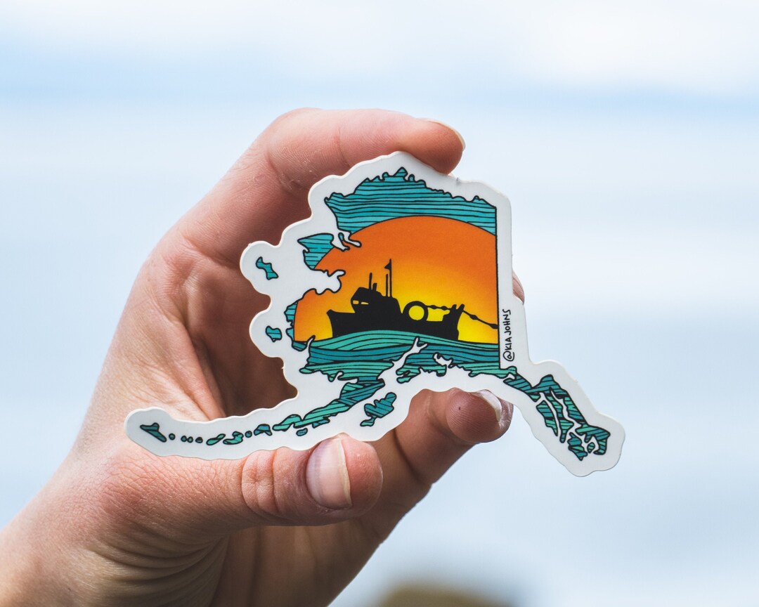 Alaska State Sticker Fishing Boat Waterproof State Sticker - Etsy