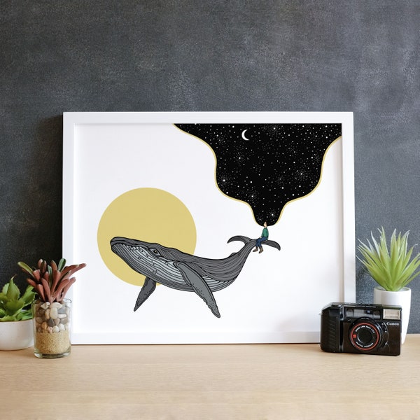Ocean Dreaming, Humpback Whale Art, Whale Art Print