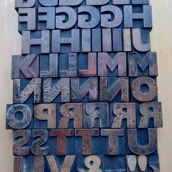 Letterpress wooden printing blocks each is 34mm high, pick your letter.