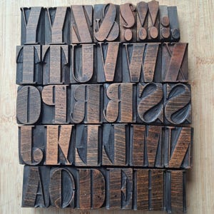 Letterpress wooden printing blocks each is 4.2m high, pick your letter.