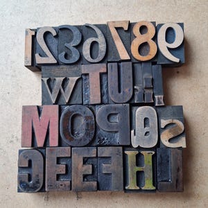 Letterpress wooden upper and lower case printing blocks each is 4.2cm high, pick your letter.