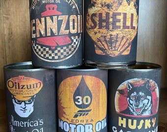 Man cave gifts motor oil cans Replica vintage motor oil Rustic gasoline display oils garage man cave decor men’s gifts boys bedroom ideas