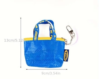 IKEA bag keychain official KNÖLIG shopping bag keyring real ikea blue bag coin pouch Swedish shopping IKEA bag money purse