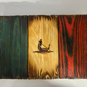 Italian wooden home decor Venice gondola bespoke wooden art house wall hanging pyrography wood burned Italy flag sign Italiano deco itali