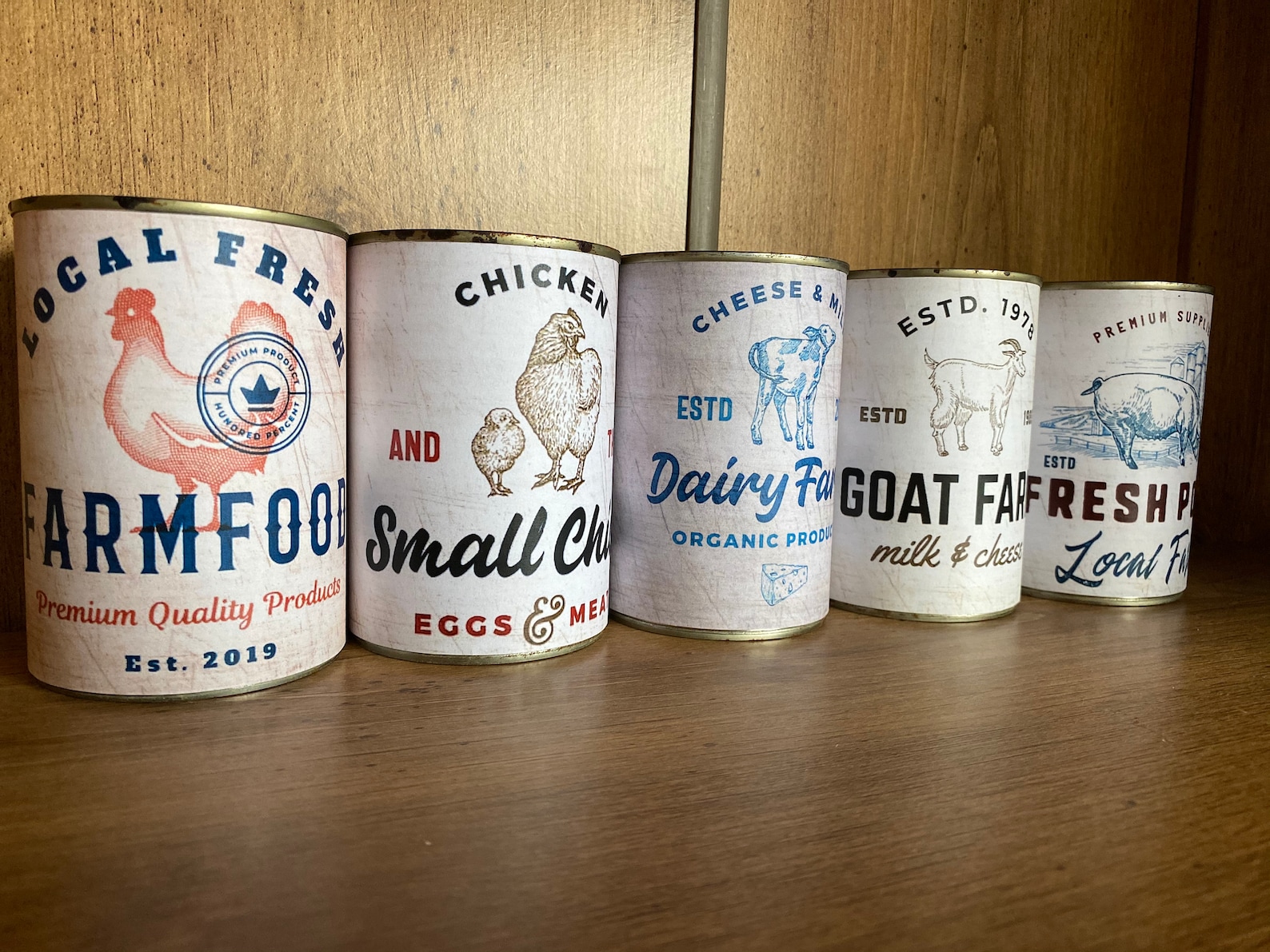 Farm Food Tin Cans Kitchen Decor Dairy Poultry Tin Can Storage Etsy