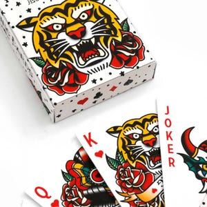 Tattoo playing cards retro tattoo card deck tattooist gift tattoo cards