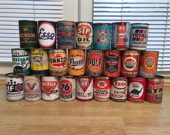Old Motor Oil Cans Vintage Petrol Tin Can Replica Oils Garage