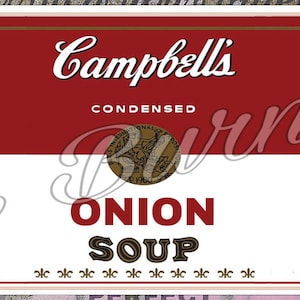 Campbells Soup Tin Can Labels Set of 5 Printable Digital Red Soup Tin ...