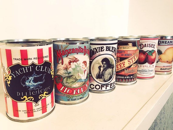 Kloppen Avondeten Digitaal Vintage voedselblikken rustieke blikken retro blikje replica - Etsy België