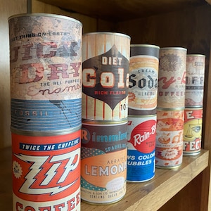Retro Blechdosen Blechdose Cola Dose Kaffeedose Vintage 70er Blechdosen Replica Blechdose Replica Rustikal Rostige Blechdose Imbiss Requisiten Blechdose Soda Dose Dekor
