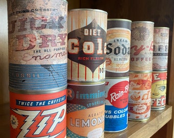 Puszki po konserwach w stylu retro, puszka po coli, puszka po kawie, puszka po kawie, replika puszek w stylu rustykalnym z lat 70., zardzewiała rdza, rekwizyt do ekspozycji, rekwizyt do przechowywania, puszka po napoju gazowanym, wystrój kawiarni