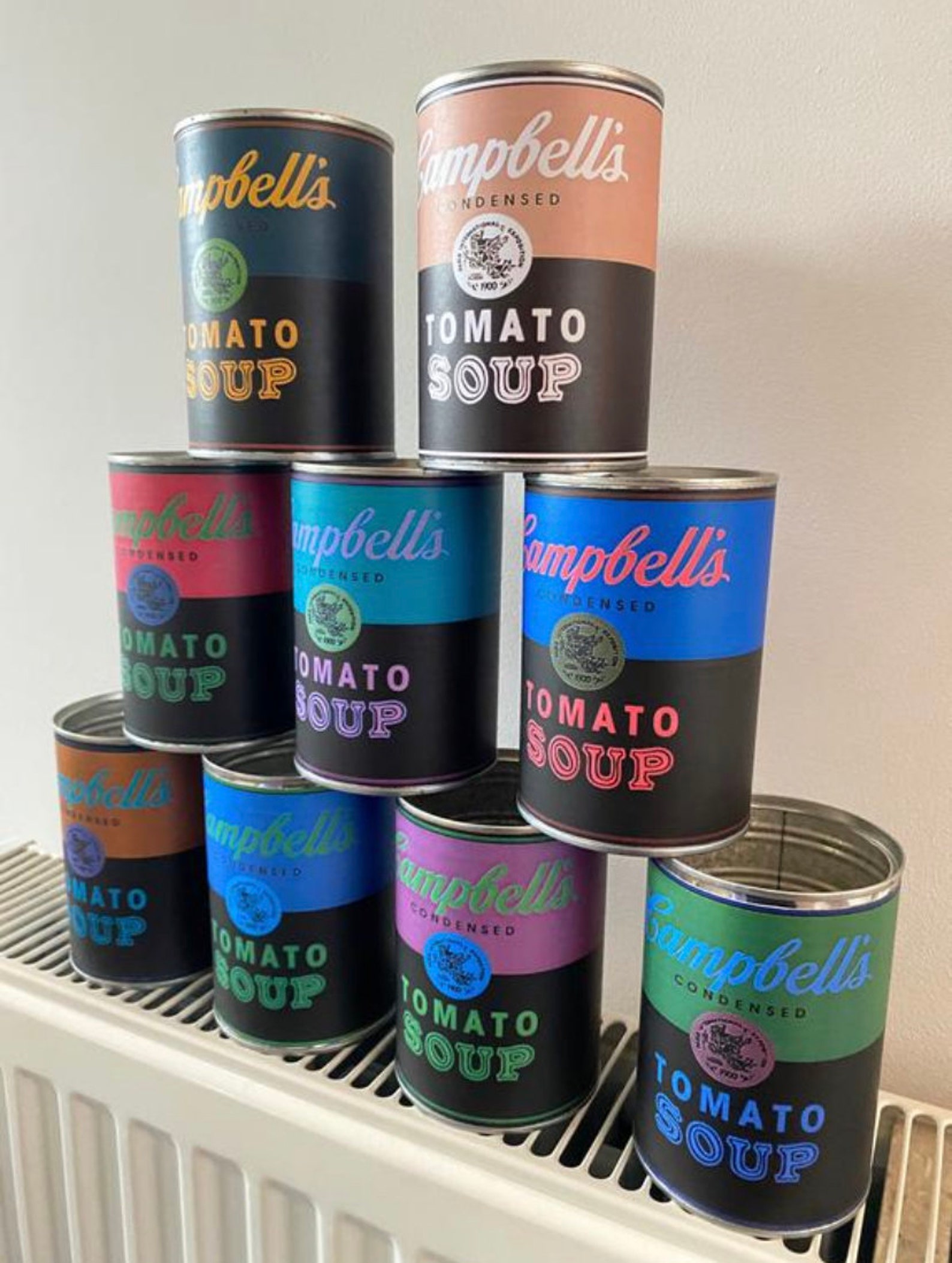 Campbells Soup Can Dark Labels Set of 5 Printable Digital Red - Etsy UK