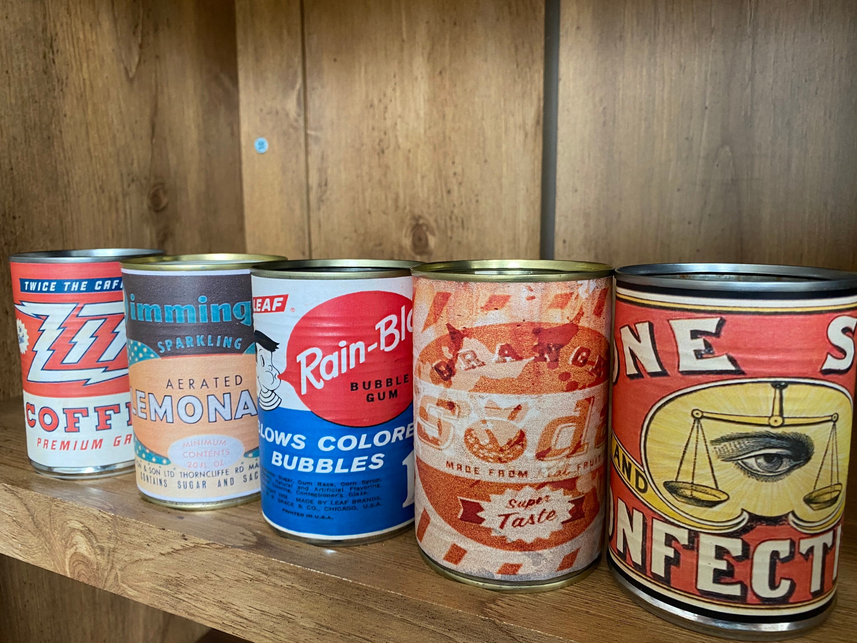 Retro tin cans cola tin can coffee tin vintage 70's Rustic Etsy