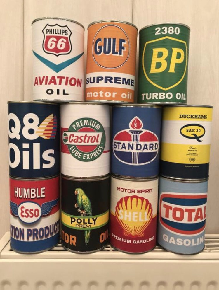 Motor Oil Labels Set of 5 Printable Digital Prints Instant Download ...