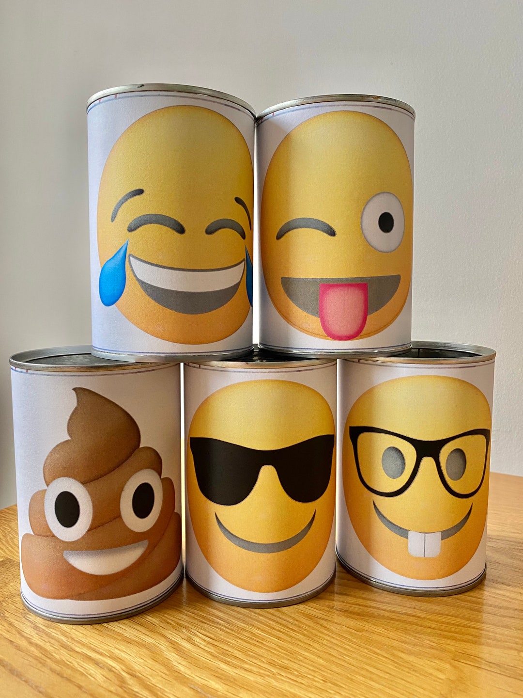 Emoji Labels for Tin Cans Smiley Face Shooting Targets Kids Nerf Gun ...