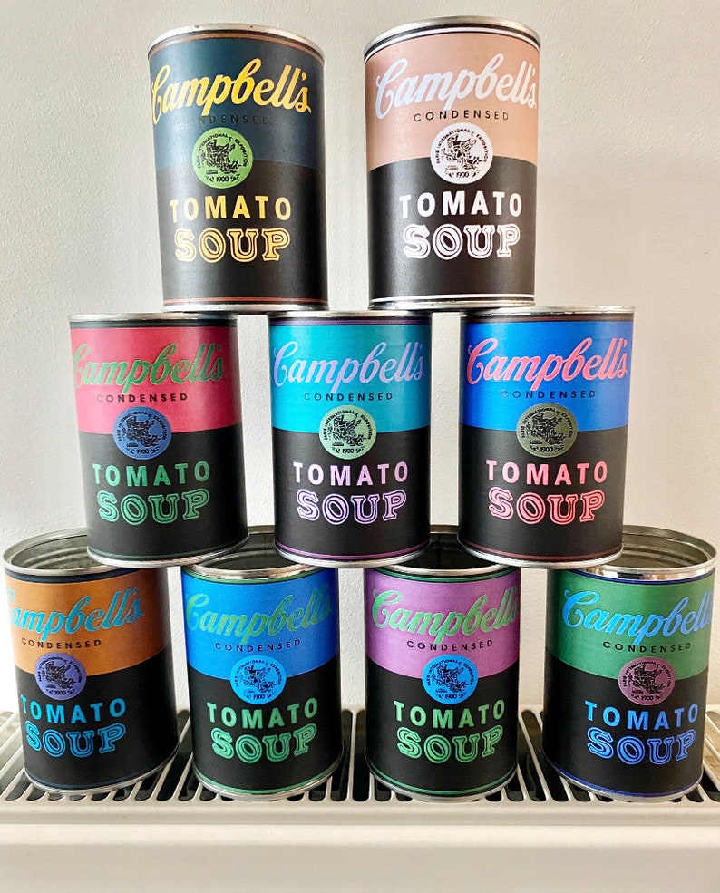 Campbells Soup Tin Can Labels Set of 5 Printable Digital Red Etsy UK