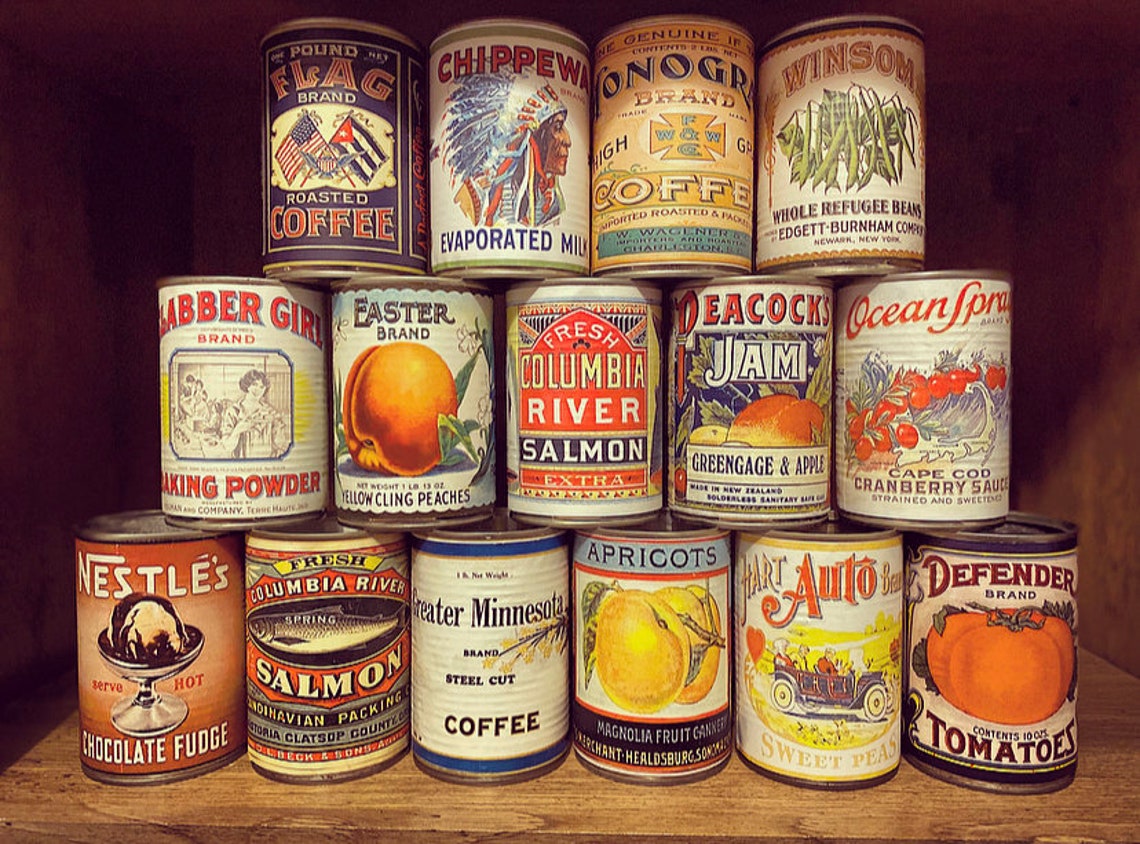 Vintage Tomato Tin Can Labels Vegetable Prints Kitchen Decor Etsy