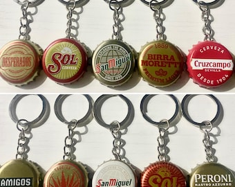 Beer cap keychains bottle cap keyrings beer caps for keys beer lover gifts bottle caps beer tops key ring gifts beer gifts beer keychain