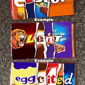 Easter chocolate wrappers instant download pdf chocolate bar prints easter candy bar wrap sweet wrappers Easter chocolate labels