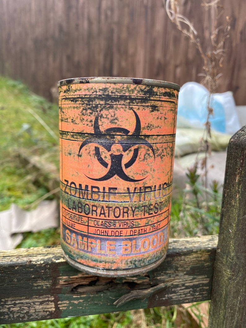 Oil Drum Tin Can Zombie Virus Printable Labels Instant - Etsy