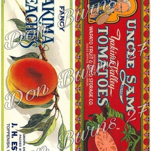 set of 10 printable vintage fruit tin can labels digital food label fruits label instant download prints kitchen decor canned food print
