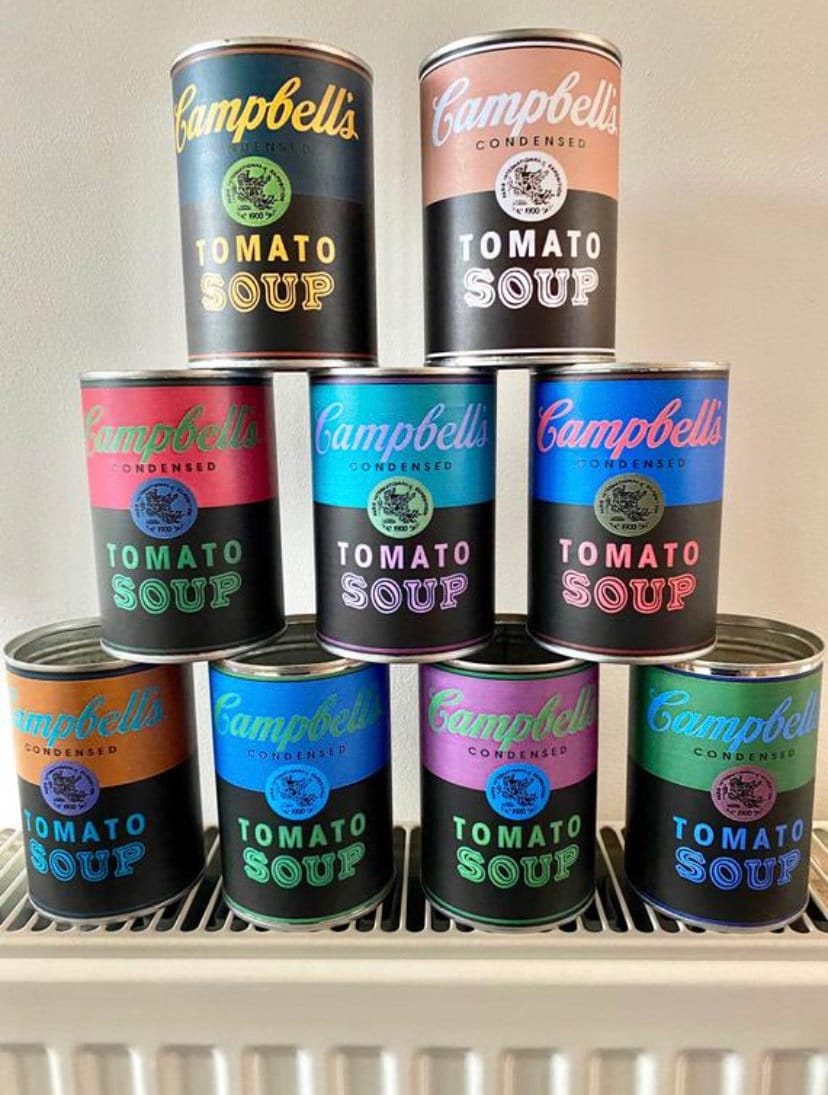 Campbells Soup Can Dark Labels Set of 5 Printable Digital Red - Etsy UK