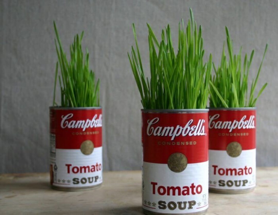 Campbells Soup Tin Can Labels Set of 5 Printable Digital Red Soup Tin ...