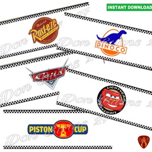 Cars racing labels Rusteze motor oil tin can labels kids birthday party set of 5 printable digital prints Rust-eze tin can bottle label jpeg