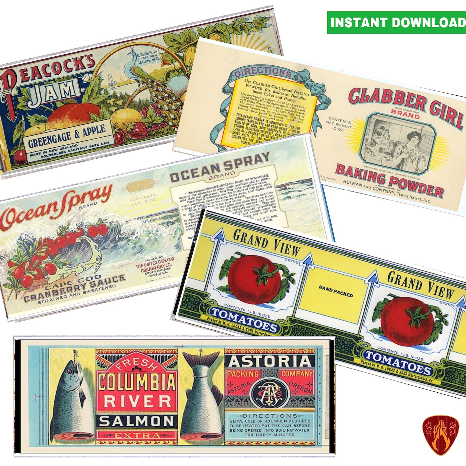 Printable Vintage Food Tin Can Labels Print Fruit Vegetable - Etsy