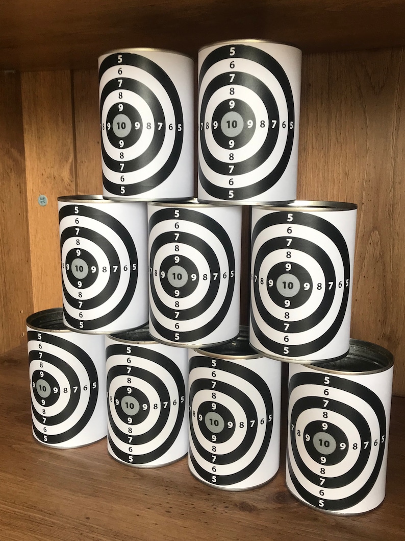 Shooting Target Tin Can Labels BB Gun Pellet Nerf Gun Archery Etsy UK
