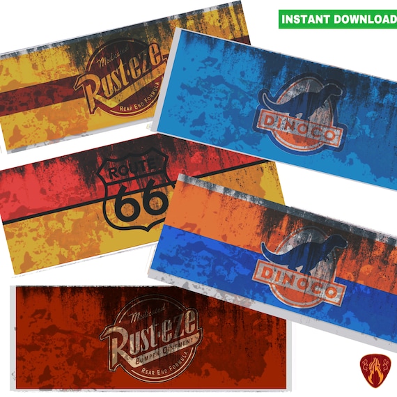 Rusteze Cars Printable Labels Rusty Oil Tin Can Party Themed